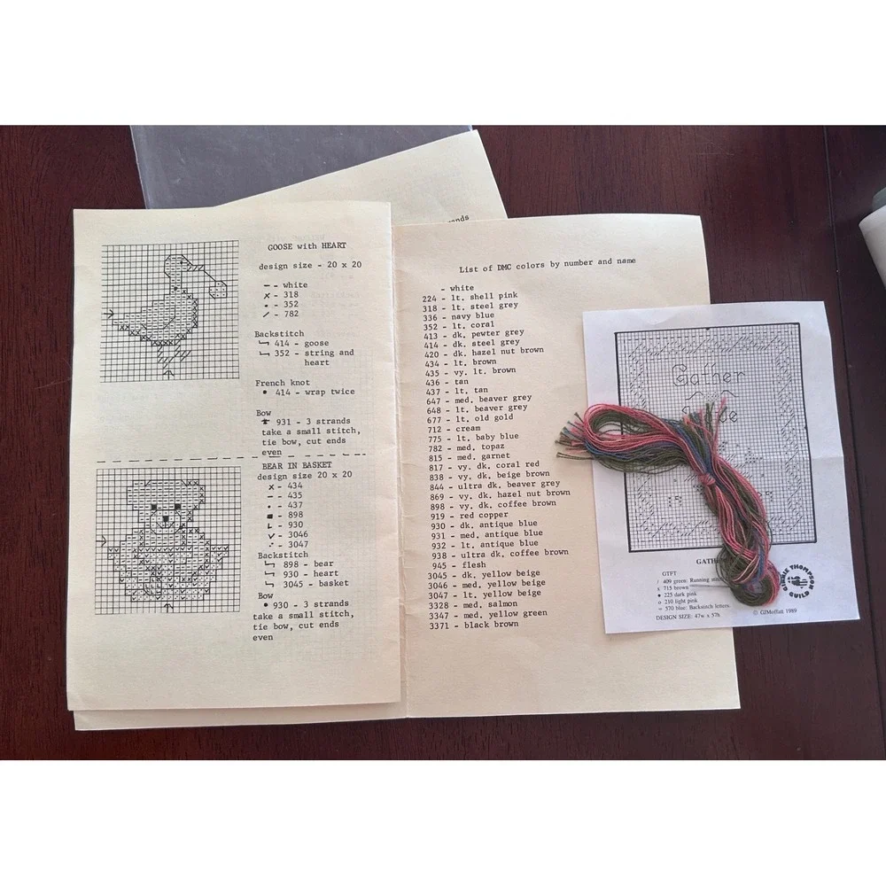 Cottagecore Homespun Stitches Cross Stitch Pattern Paper OS Multi Patterns
